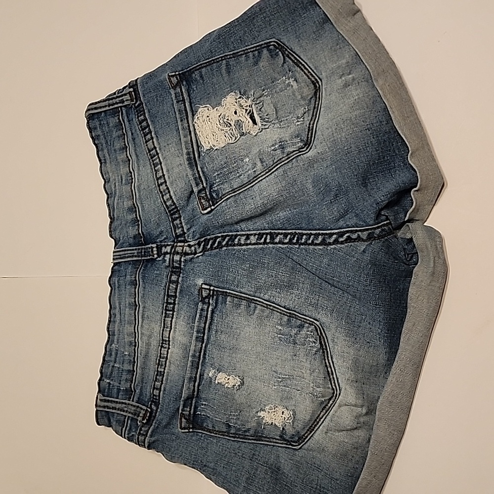 KANCAN DENIM BLUE JEAN SHORTS Size W5 26  5 Pockets 3 Front Pockets Perfect - Picture 7 of 7
